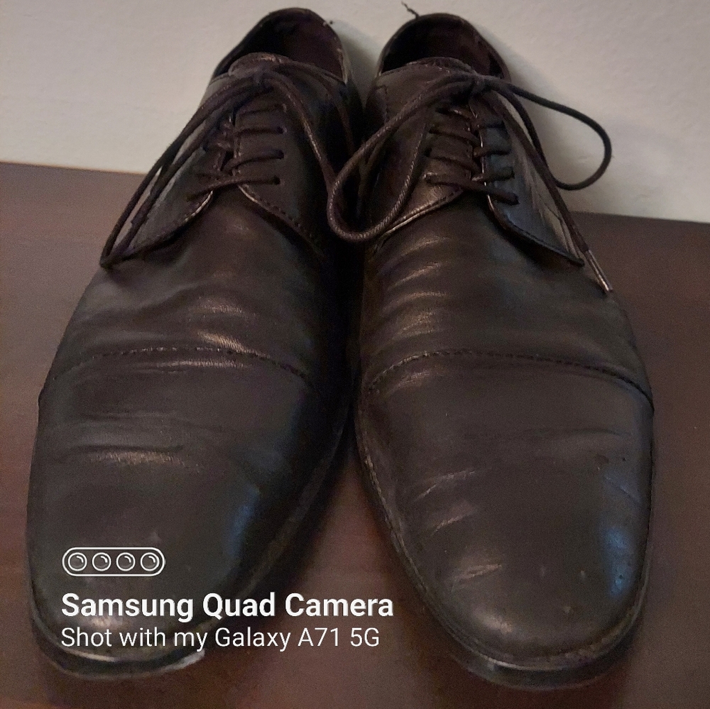 Aldo mens black leather dress shoes